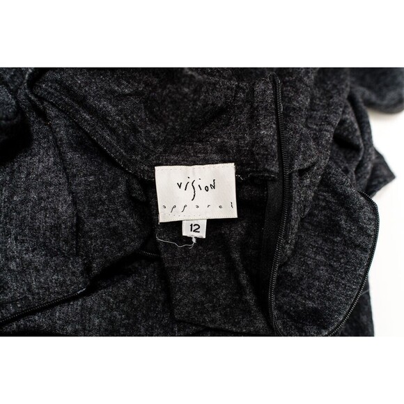 Vintage Vision Apparel Women's Gray Dress 12 modest long sleeve turtle neck maxi - Picture 3 of 6